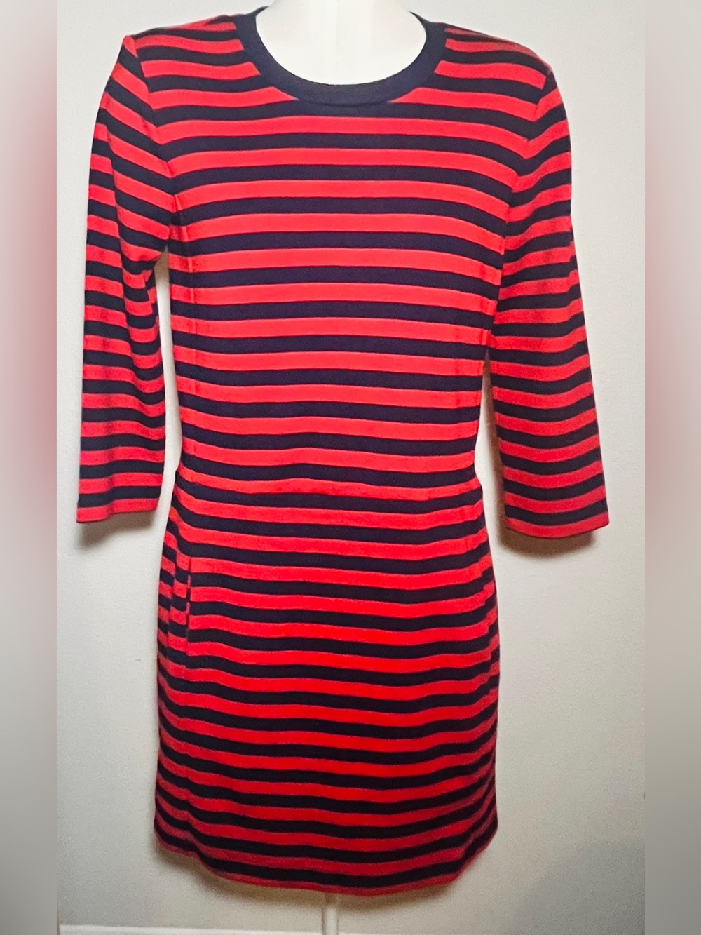 GAP Red and Navy Striped Midi Dress
